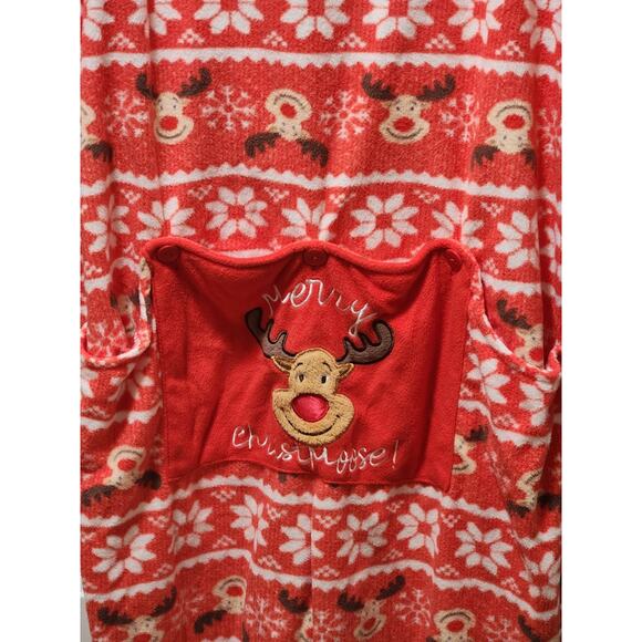 SECRET TREASURES CHRISTMAS REINDEER PLUSH SLEEPER ONE PIECE PAJAMAS Sz. XL 16-18 - Picture 2 of 6
